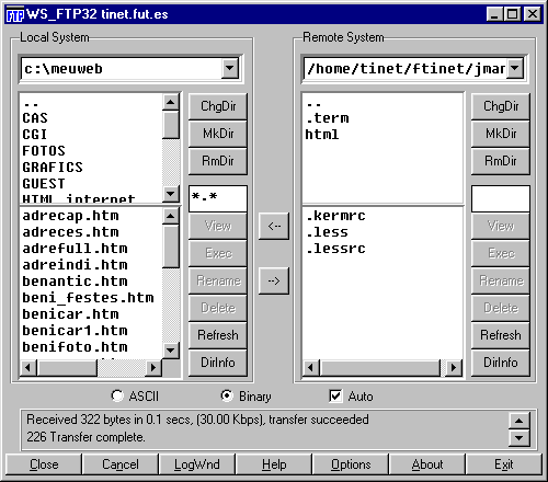 Pantalla configuració