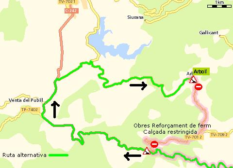Obres a la carretera TV-7012