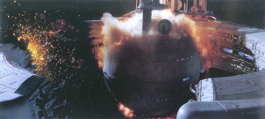 Explosion de la nave control del ejercito robot