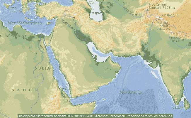 El mapa dels tres rius: el Nil, el Tigris-Eufrates, l'Indus