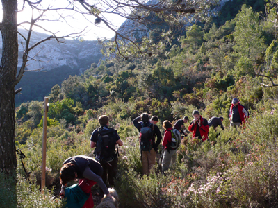 esmorzant al sol davant el rac� de Boquers