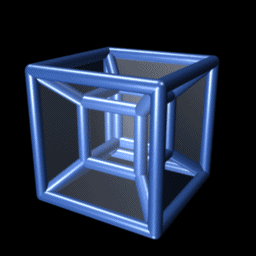 3D projection of a rotating 4D hypercube