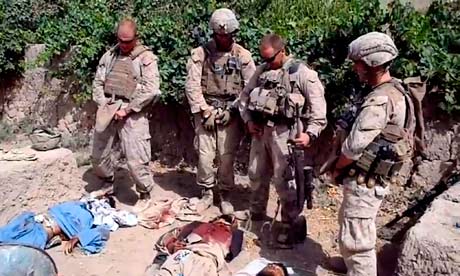 US marines urinating on dead Taliban