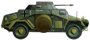 Veh�culo blindado del DAK camuflado en color verde oliva