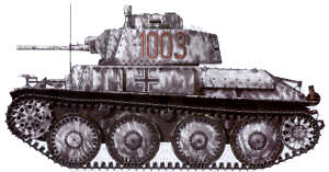 Panzer 38(t) camuflado para el invierno de 1941-1942