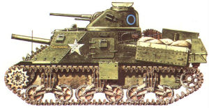 Carro M3 en 1945 camuflado de color SCC13
