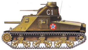 Carro de combate con insignias de 1940