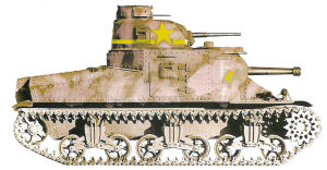 Carro de combate camuflado con barro