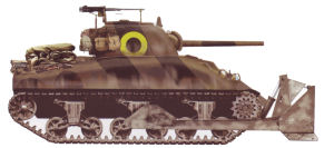 Carro de combate con camuflaje de color marr�n tierra