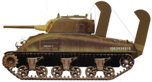 Carro de combate adaptado para desembarcar en Normand�a