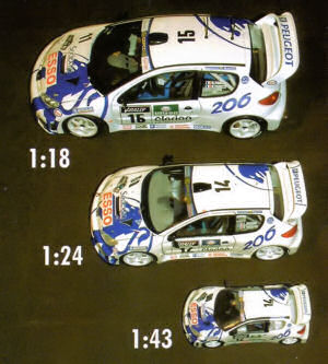 Autom�vil en distintas escalas