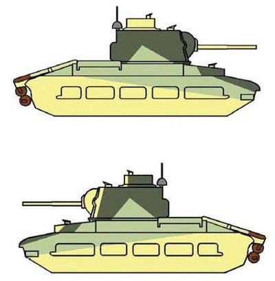 Carro de combate Matilda II (patr�n -A-) - vistas laterales