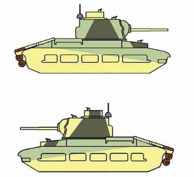 Carro de combate Matilda II (patr�n -C-) - vistas laterales