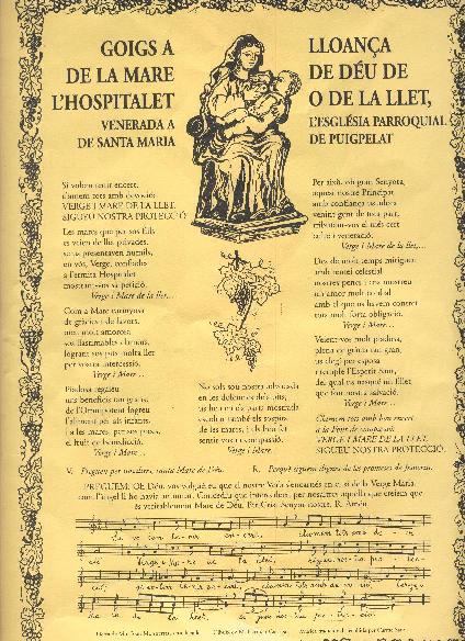 Goigs de la Mare de D�u de l'Hospitalet o de la Llet