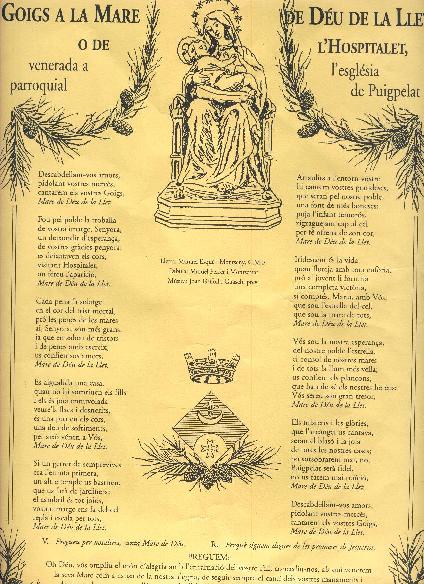 Goigs de la Mare de D�u de l'Hospitalet o de la Llet