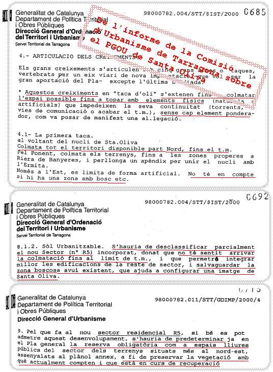 Informe del CUT sobre el PGOU