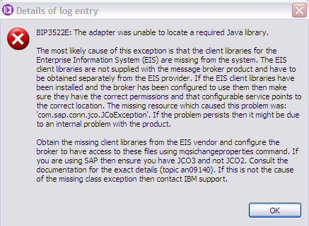 SAP JCO error