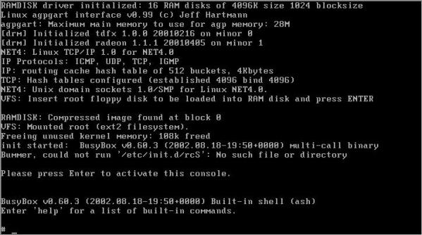 Loading the root filesystem