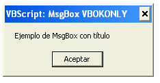 MsgBox con t�tulo