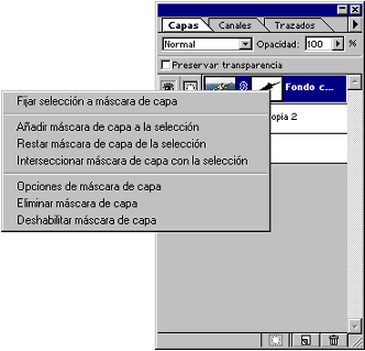 Opciones de capa