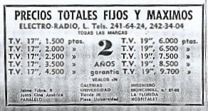 Una información comercial de aquellos tiempos...